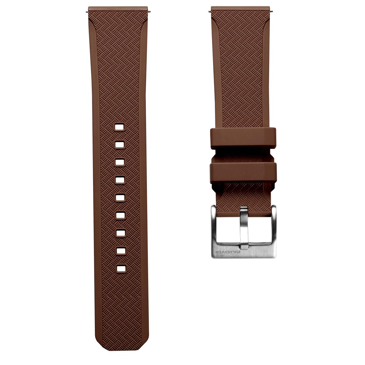 TitanFlex Rubber Watch Strap - Harbour Brown