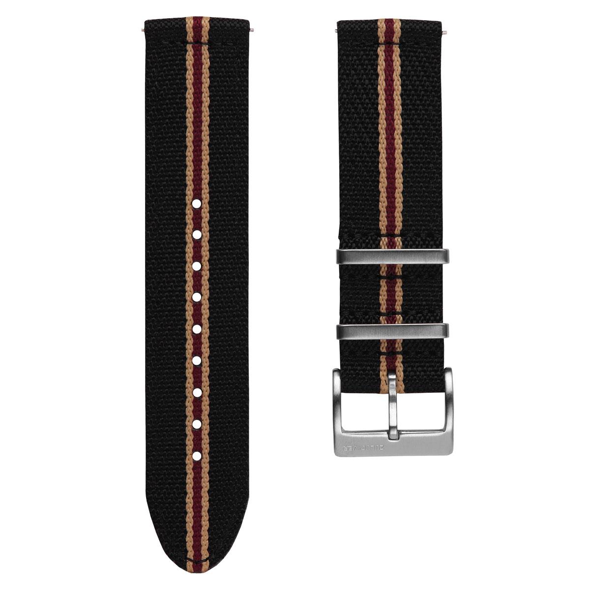 Seasalter Military Nylon Watch Strap Black Brown Red ZULUDIVER