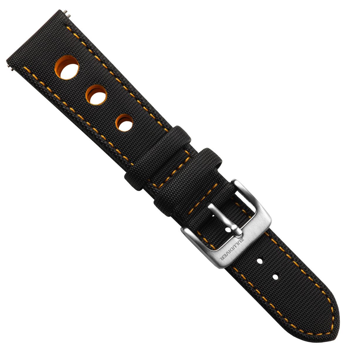 Adjustable Buckle Strap - Tan Leathers w/ Yellow Stitching - 19mm