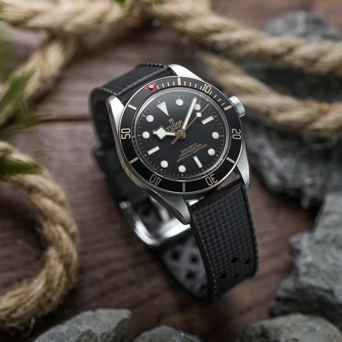 Two creations presented on a new type of fabric strap made especially for  Prospex diver's watches.