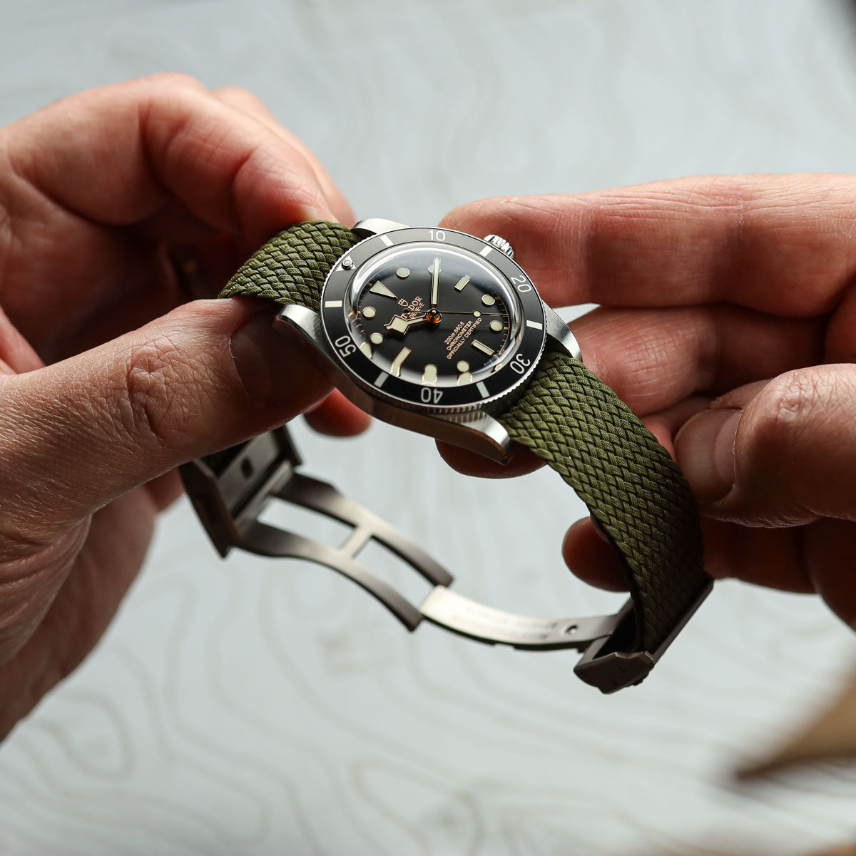 ADDITIONAL - Perlon Nylon OctoPod Watch Strap - Army Green