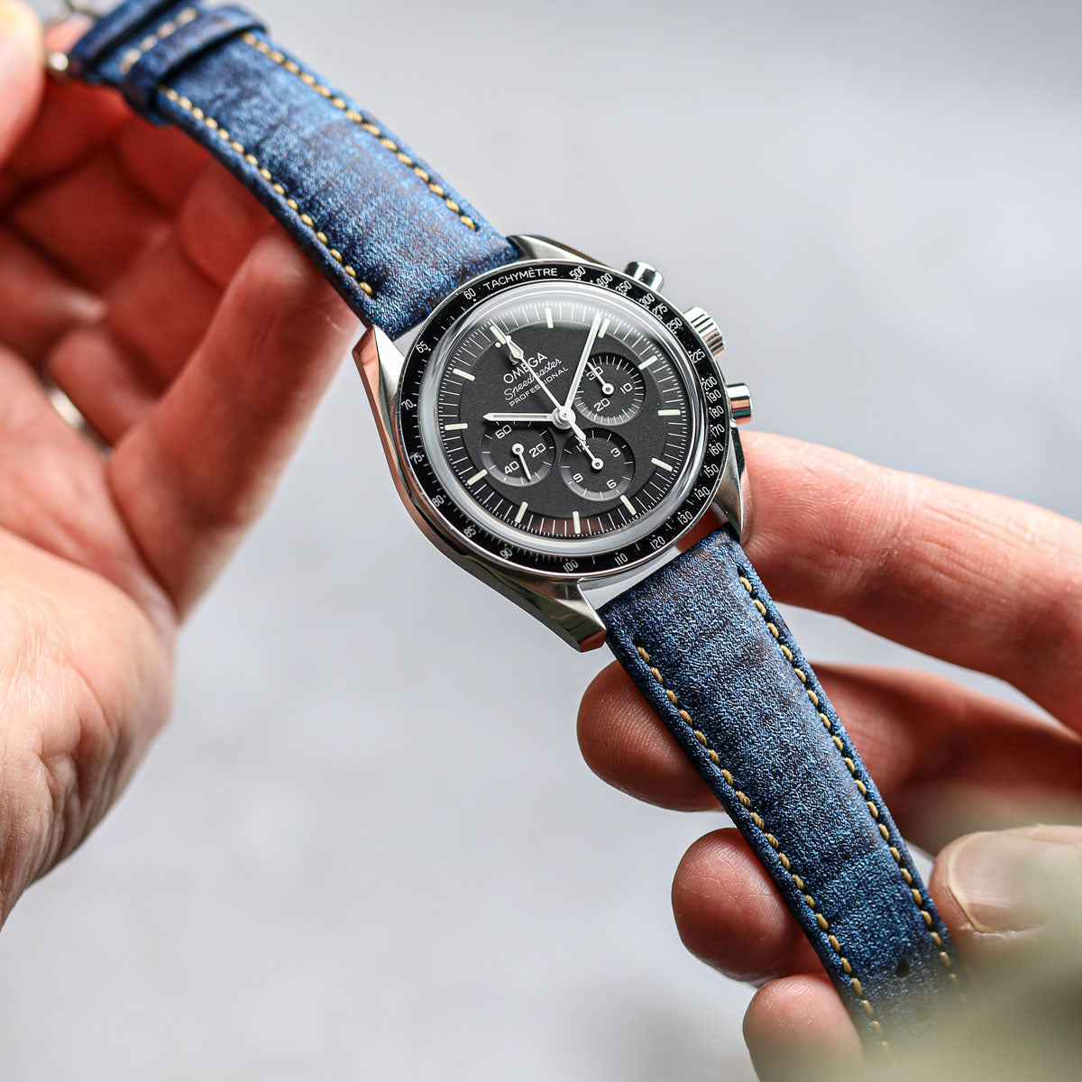 Nevada Denim Leather Watch Strap