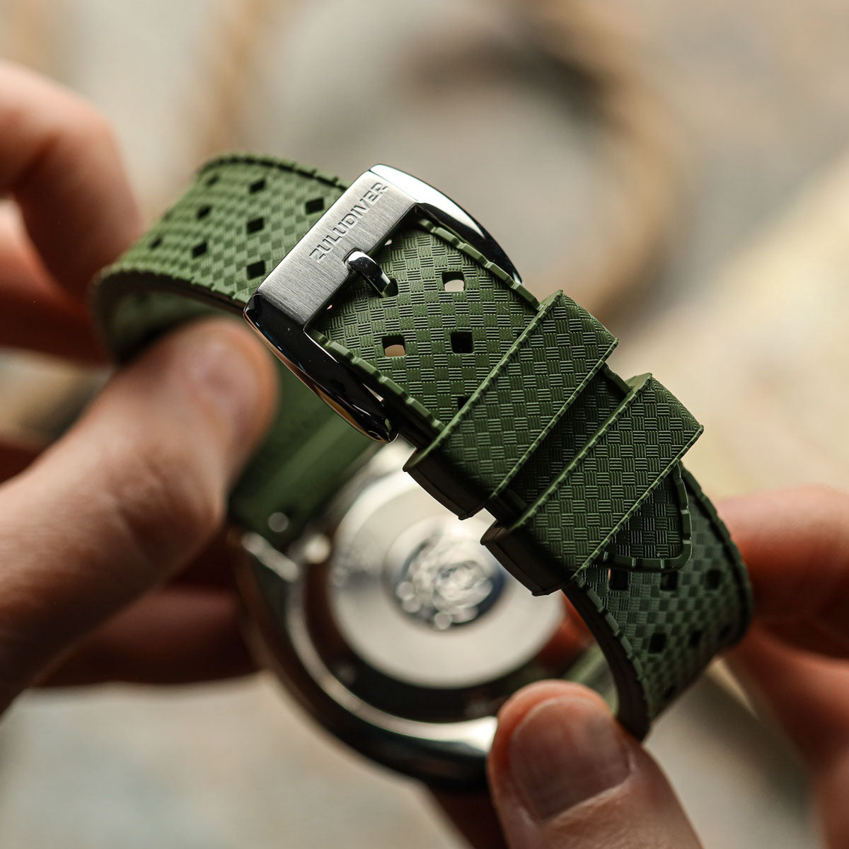 AquaTropic Rubber Watch Strap (MKII) - Lagoon Green