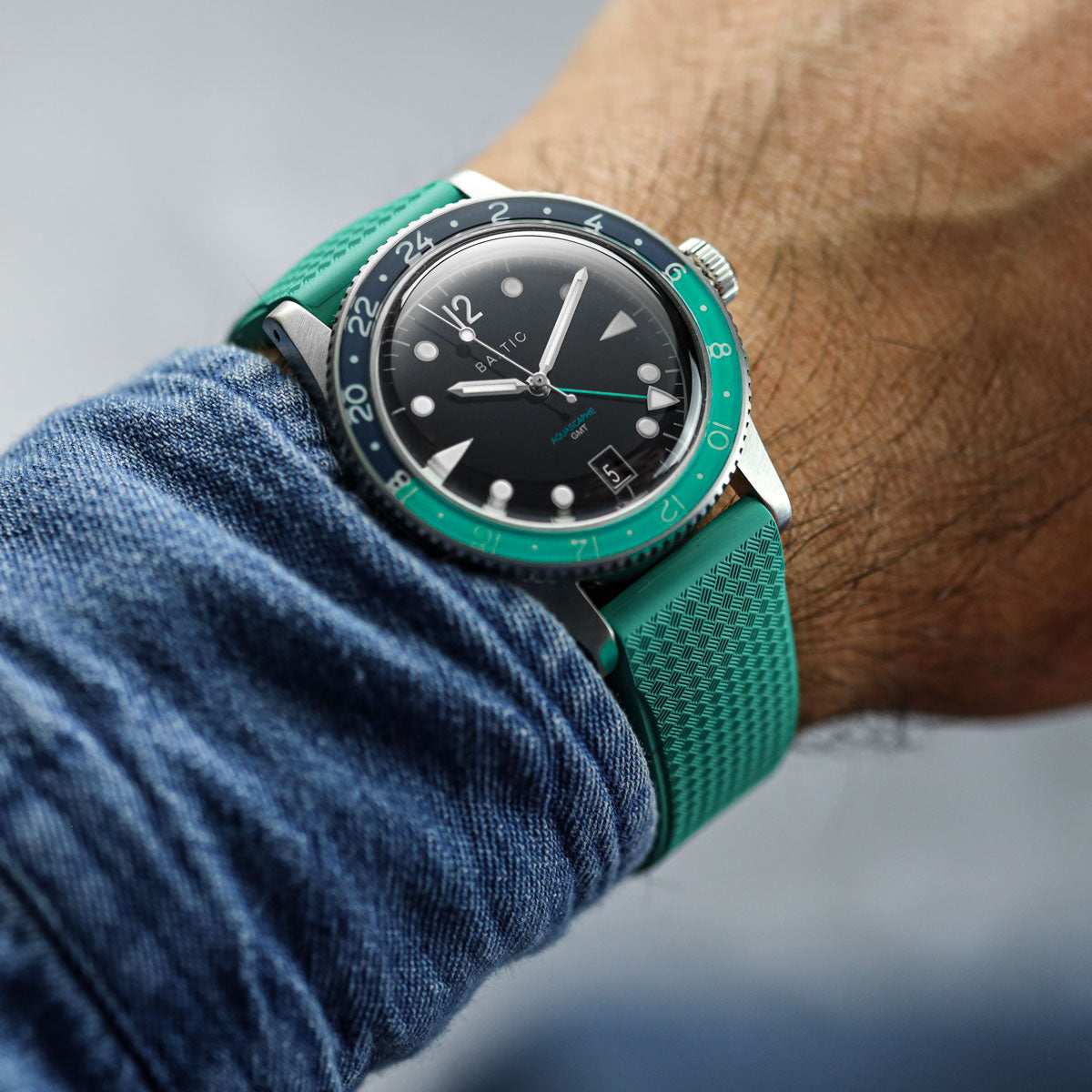 TsunamiTropic MK2 Rubber Deployant Watch Strap - Capri Sea