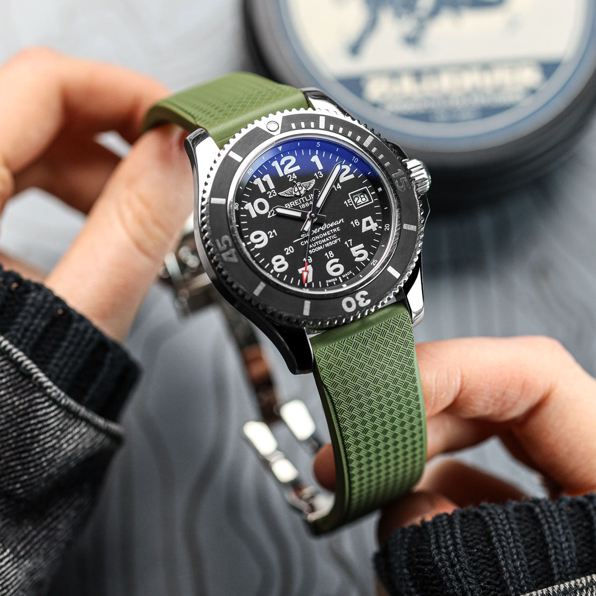 TsunamiTropic MK2 Rubber Deployant Watch Strap - Lagoon Green