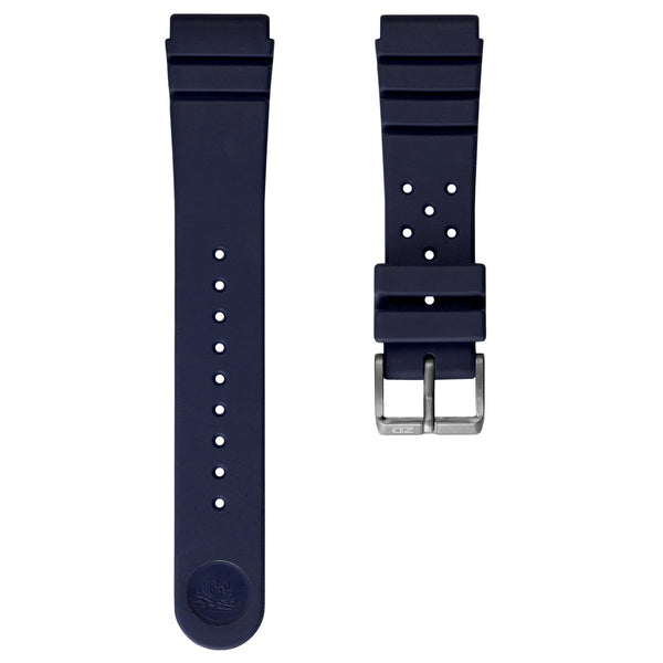 ZULUDIVER 284 Italian Rubber Dive Watch Strap Navy Blue