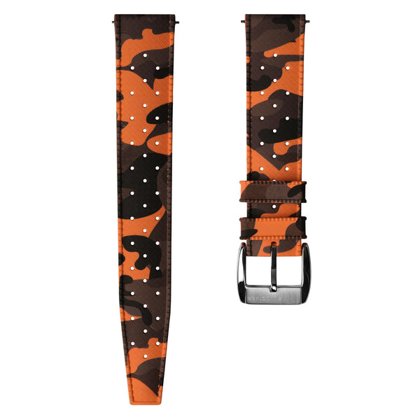 22mm Rubber Dive Strap | Italian Rubber Watch Strap | Hook+Gaff Camouflage Dive