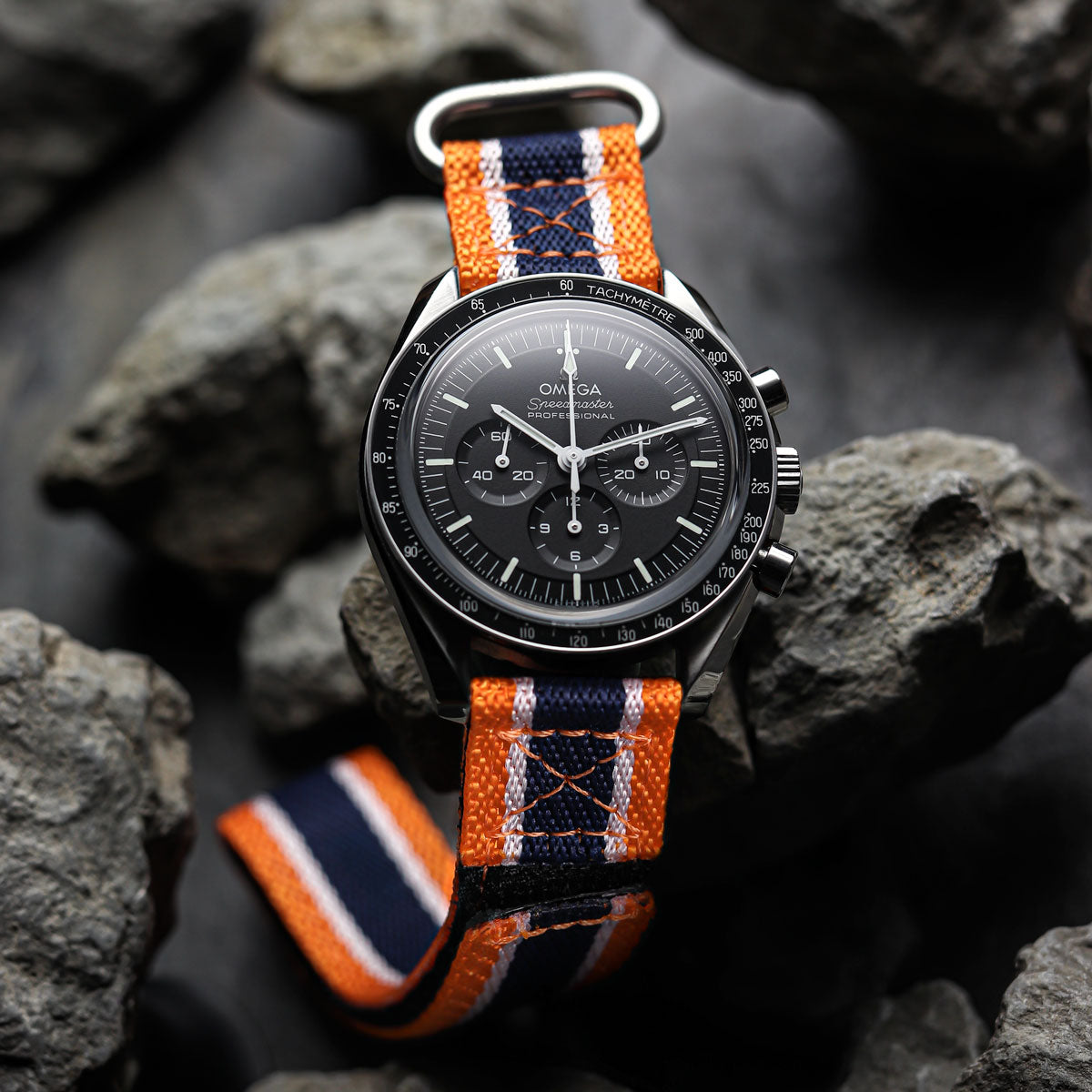 14MM Velcro® Style Black Nylon Sport Watch Strap