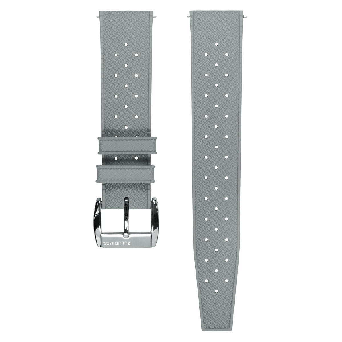 Vintage Tropical Style FKM Rubber Watch Strap - Grey - ZULUDIVER