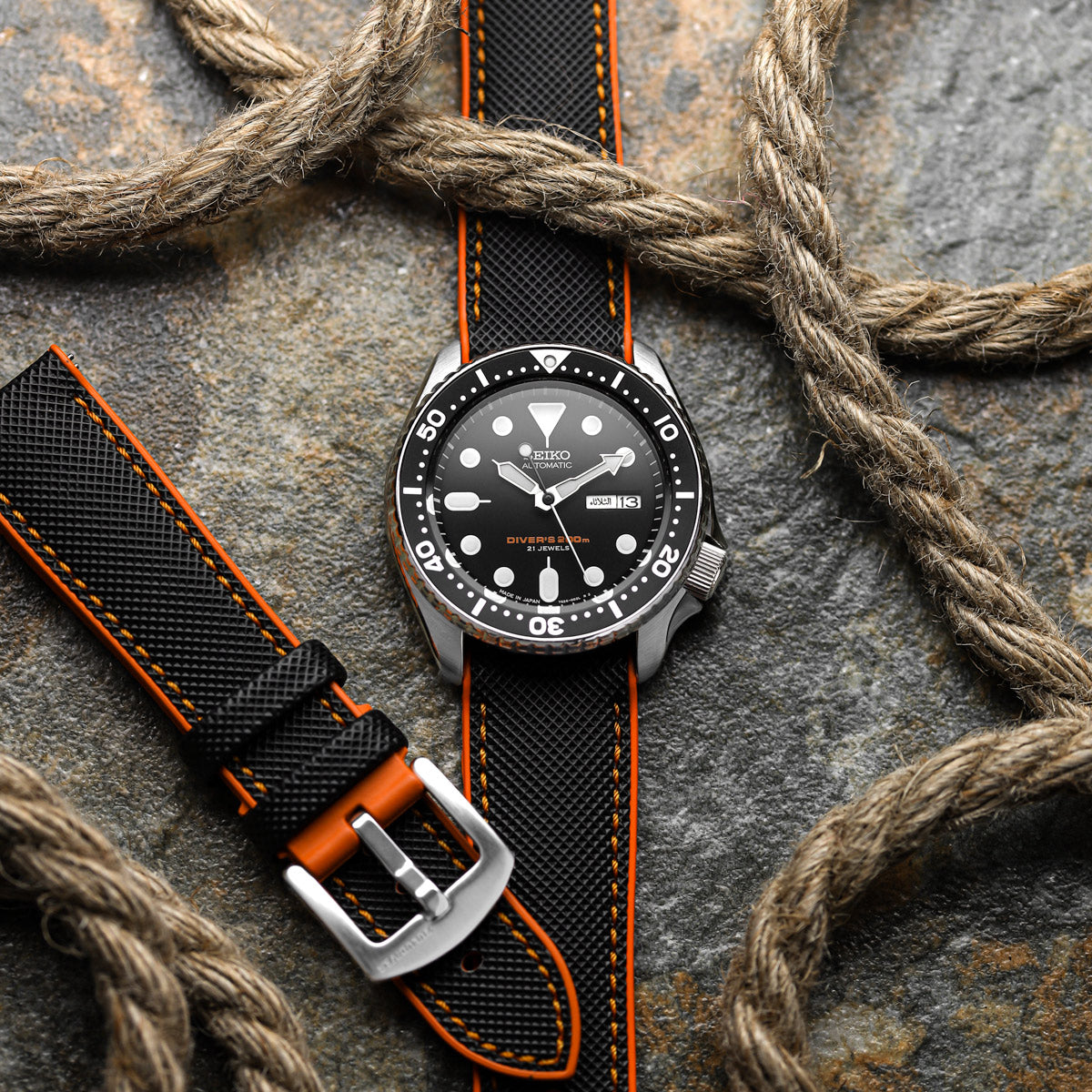 TSUNAMI Rubber Deployant Watch Strap - ZULUDIVER