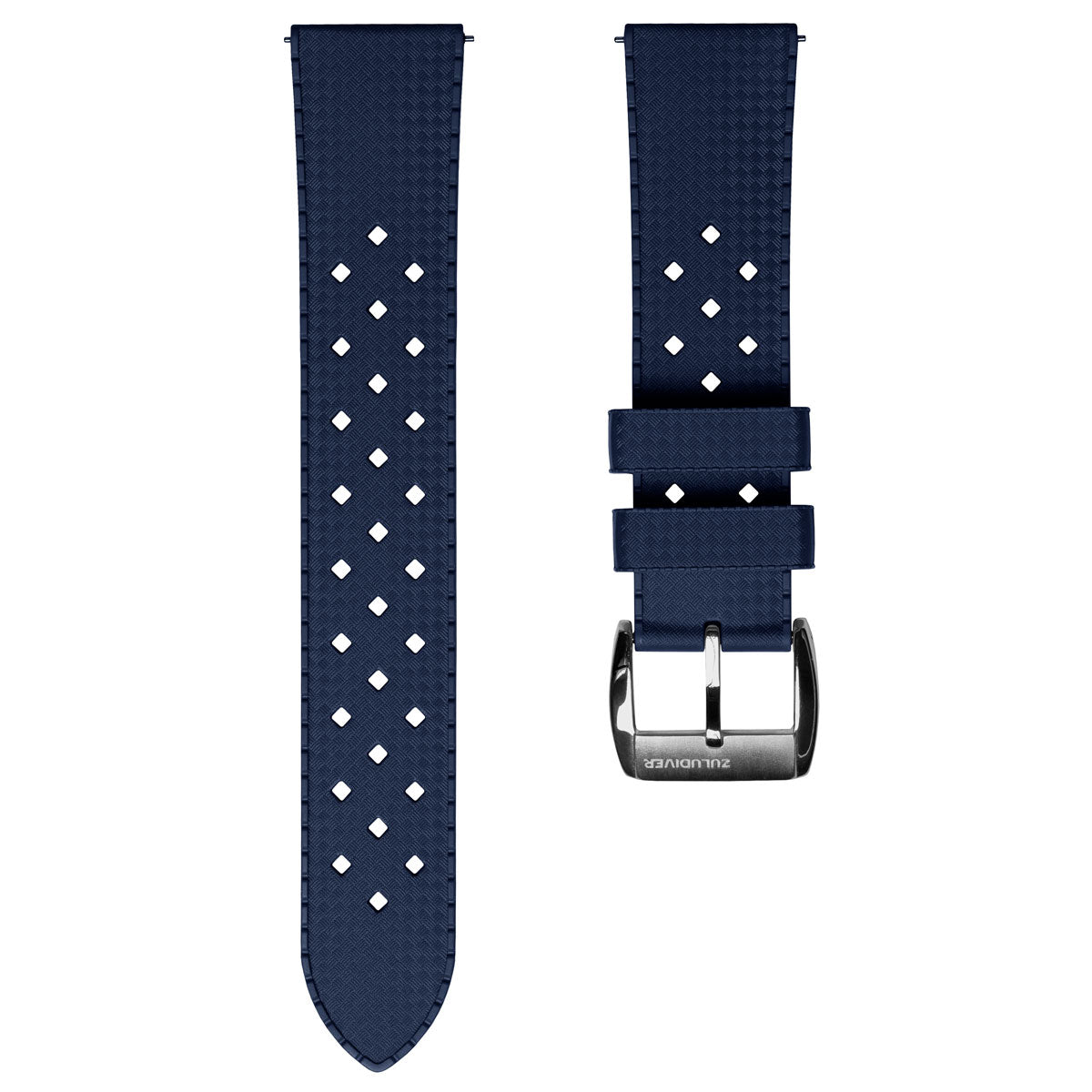 Blue leather watch strap  CLASSIC SMOOTH NAVY BLUE (tone-on-tone)