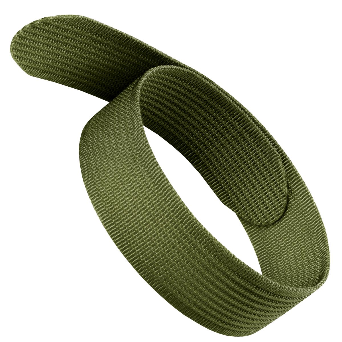 24mm Drab Olive Nylon Hook N' Loop Watch Band - Carbon